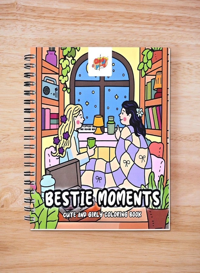 The Crafthives Bestie Moments Coloring Book Set | Adorable Friendship-Themed Pages with Cute & Girly Designs | Includes 12 Vibrant Acrylic Markers | Creative & Relaxing Art Activity Kit - Image 1